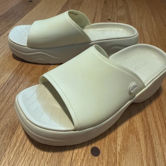Crocs Skyline Slides Platform Sandals Bone 208182-2Y2 Women's US 8 - Picture 8 of 8